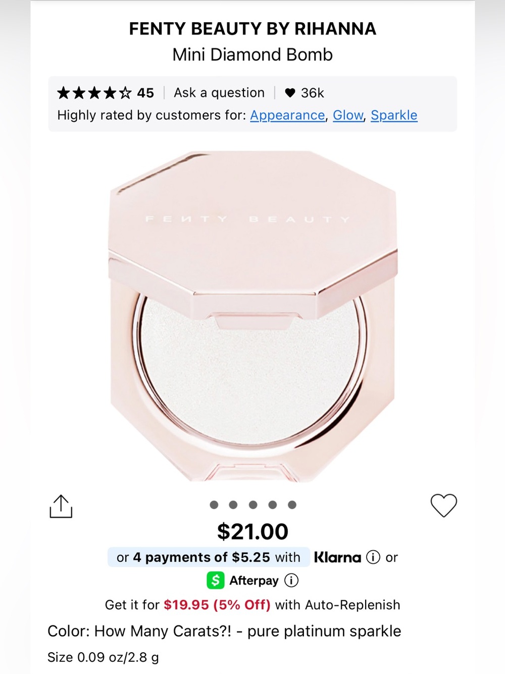 NEW Fenty Beauty By Rihanna Mini Diamond Bomb